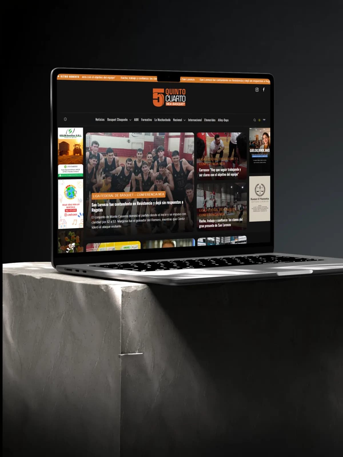 Plataforma digital y branding para Quinto Cuarto NEA