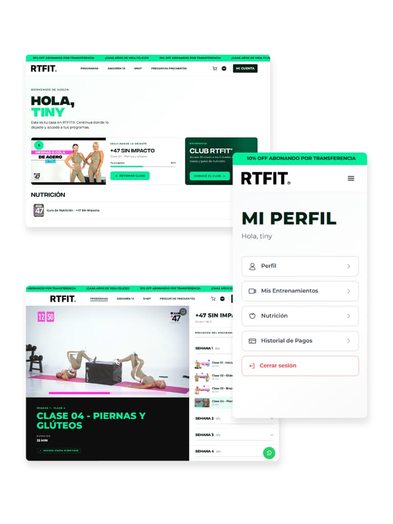 Plataforma de entrenamiento RTFIT